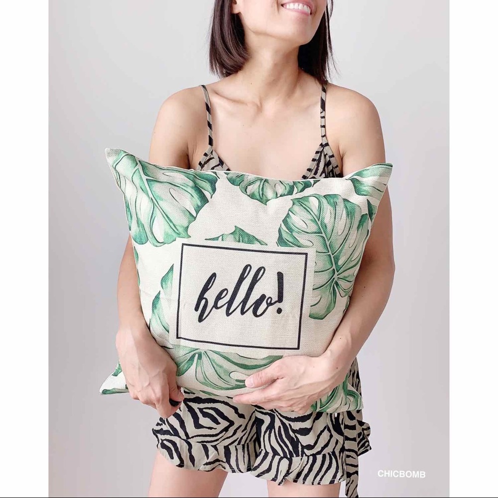 Hello ! LINEN Lifestyle Accent Pillow cover - Picture 2 of 5